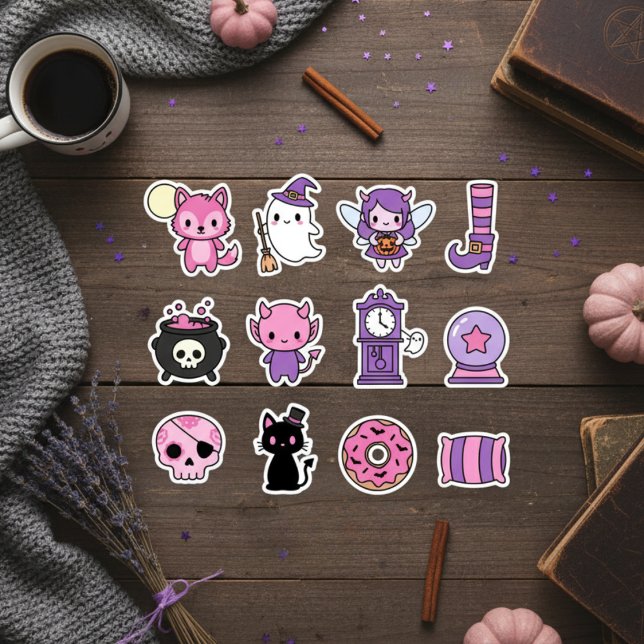 Sticker Collection d'autocollants Kawaii Enchanted Pastel  (Kawaii Enchanted Pastel Haunts Sticker Collection)
