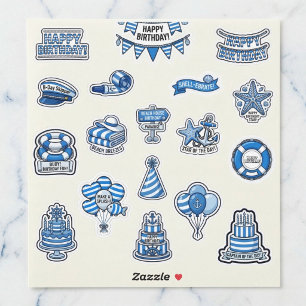 Sticker Collection d'autocollants Maritime Birthday Bash