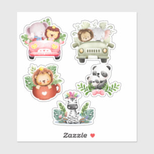 Sticker Collection d'autocollants pour animaux mignons - D