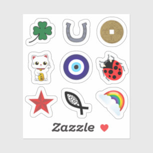Sticker Collection d'autocollants pour symboles Lucky Char
