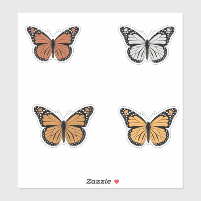 Sticker Collection d'autocollants Variations de papillon m (Feuille)