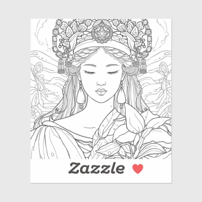 Sticker Collection de contours de peinture noir et blanc (Feuille)
