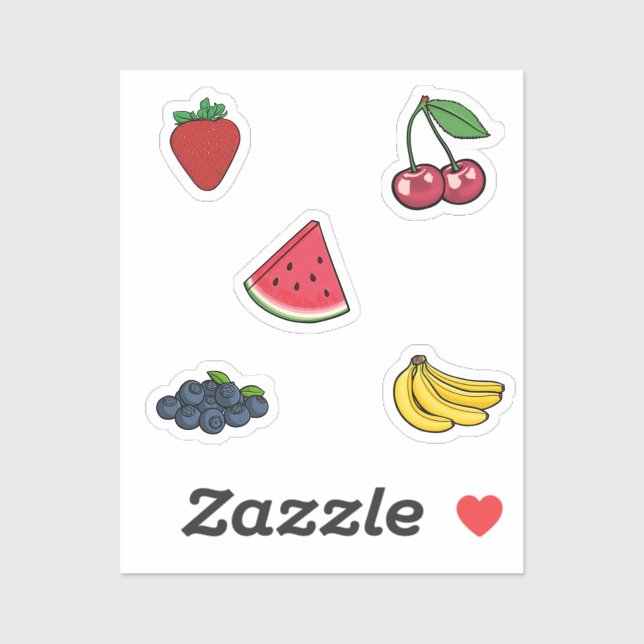 Sticker Collection de fruits (Feuille)