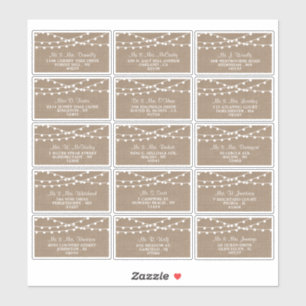 Sticker Collection de Mariages Rustic Burlap