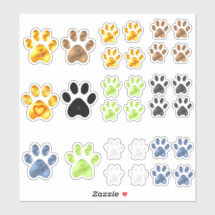 Sticker Collection de pattes d'animaux mignons