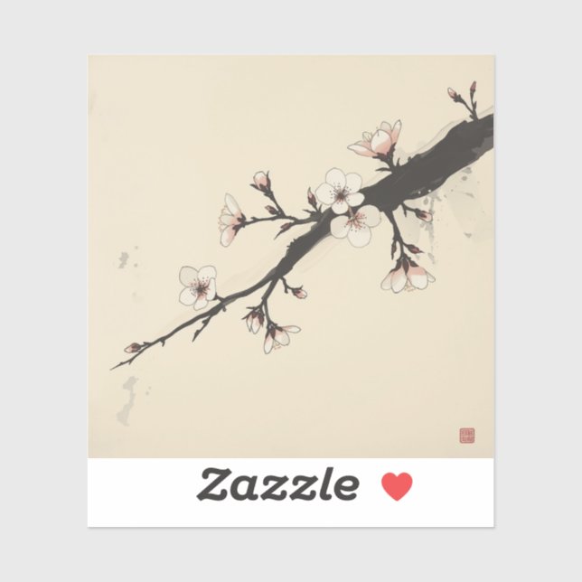 Sticker Collection de peintures de fleurs de cerisier (Feuille)