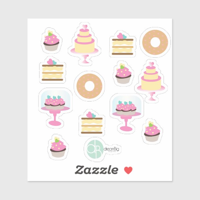 Sticker Collection de planificateur de gâteau de beignet a (Feuille)
