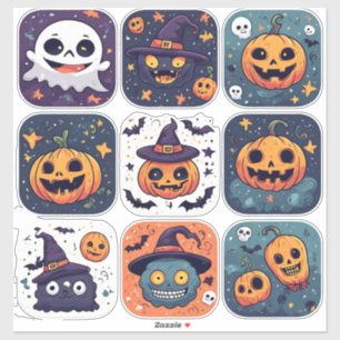 Sticker Collection d'icônes mignonnes et effrayantes pour 