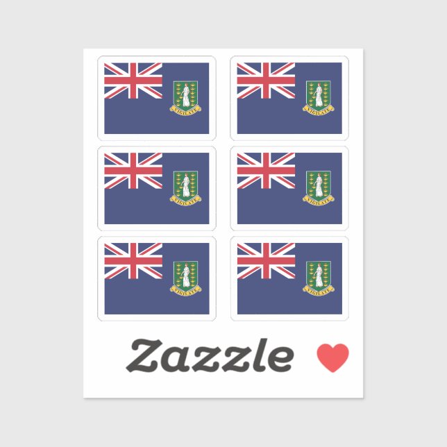 Sticker Collection Drapeau des Îles Vierges britanniques p (Feuille)