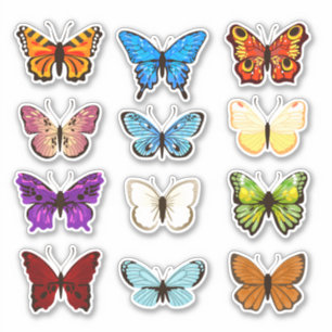 Sticker collection estivale d'autocollants papillons