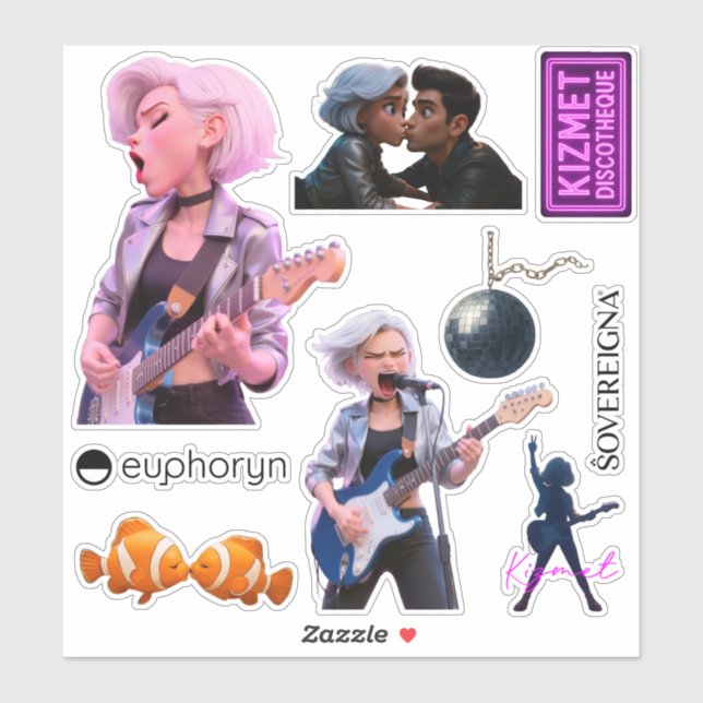 Sticker Collection Kizmet : MV Kiss-cut officiel (Feuille)