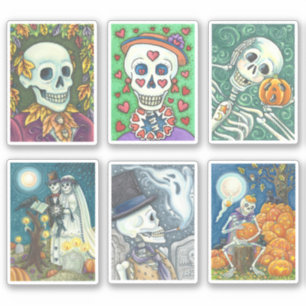 STICKER COLLECTION MIXTE SKULL WHIMSY, SKELETON MORTE BRID