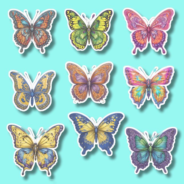 Sticker Collection papillon colorée étanche (Créateur téléchargé)