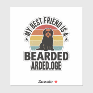 Sticker Colley barbu Design pour amateur de chien Coucher 