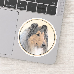 Sticker Collie (Rough) Peinture - Cute Original Chien Art