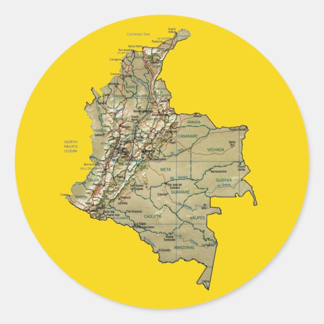 Sticker Colombie Map (Devant)