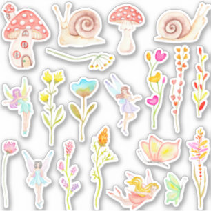 Sticker Colonne d'aquarelle de jardin de fée