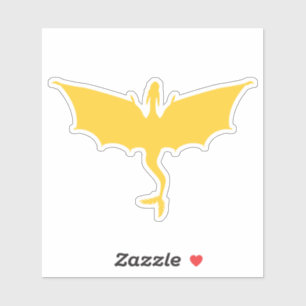 Sticker Colonne de dragon à queue jaune dorée