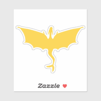 Sticker Colonne de dragon à queue jaune dorée