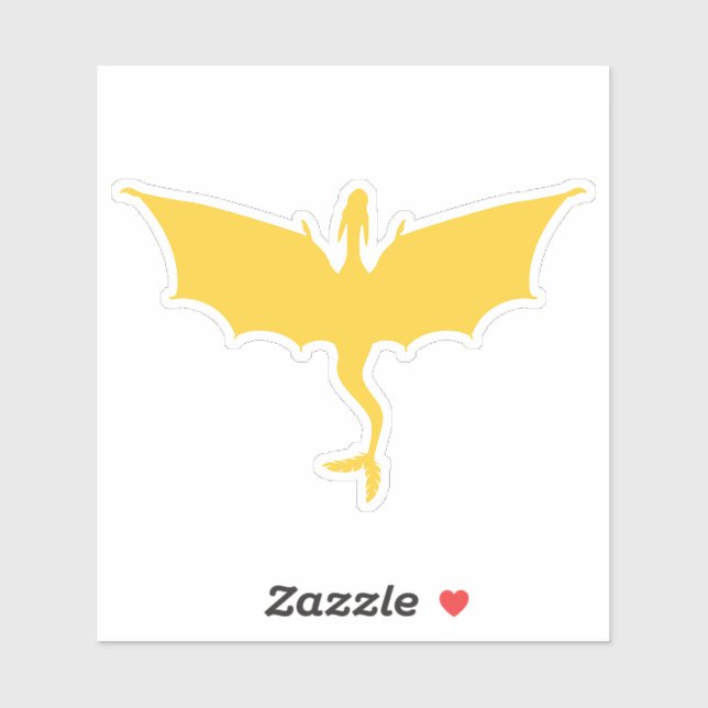 Sticker Colonne de dragon à queue jaune dorée (Feuille)