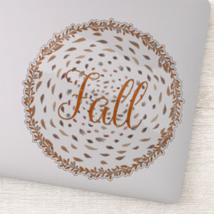 Sticker Colonne feuille tourbillon automne