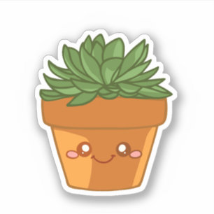 Sticker Colordul pot de plante succulente vert centre de t