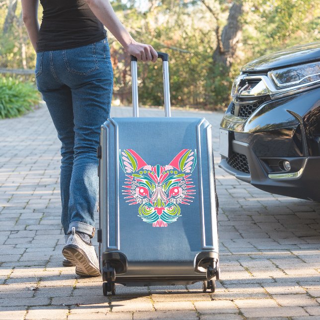 Sticker Coloré Chat Couleur Animal (Valise Insitu)