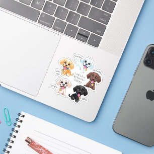 Sticker Coloré Labrador Retriever Puppy Pack, chien mignon