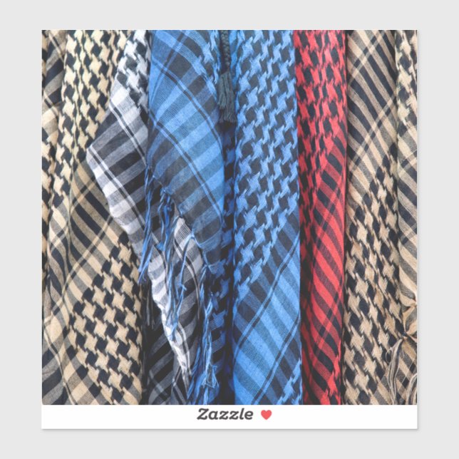 Sticker Coloré Palestinien Keffiyeh (Feuille)