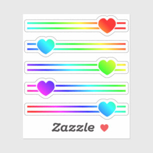 Sticker Coloré Rainbow Ombre Heart Lines Tiny Shapes