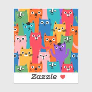 Sticker Colorful cats
