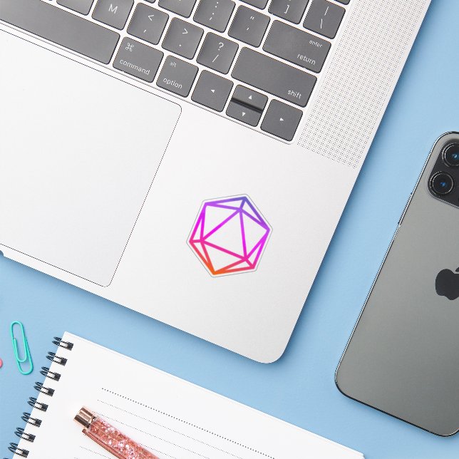 Sticker Colorful D20 Dice (Ordinateur portable avec iPhone)