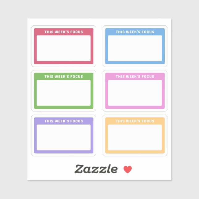 Sticker Colorful This Week's Focus Weekly Planner (Feuille)