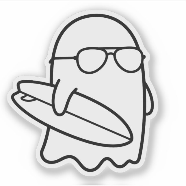 Sticker Coloriez Votre Propre Fantôme Kawaii Surfeur Summe (Devant)