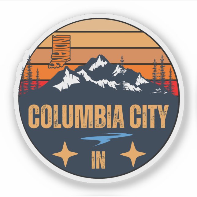 Sticker Columbia City, Indiana (Devant)