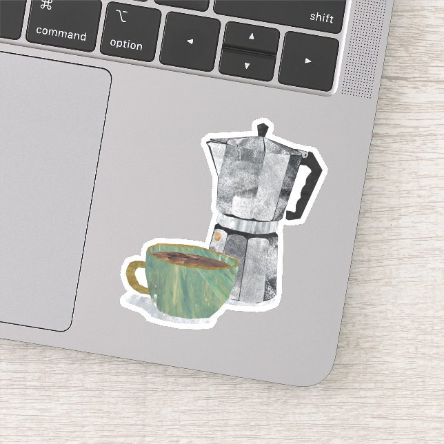Sticker combo café (pot et tasse de moka) (Détail)