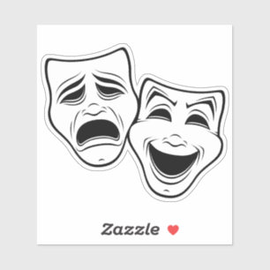 Sticker Comédie Et Tragédie Théâtre Masque La Ligne Noire