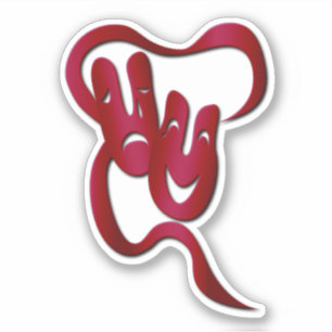 Sticker Comédie Tragédie Masque de théâtre rouge