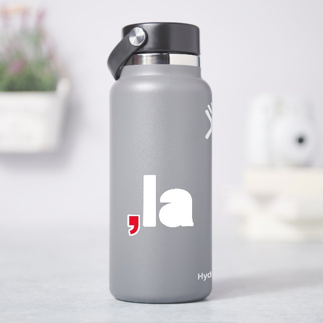 Sticker Comma La kamala drôle prononciation rouge blanc (HydroFlask)
