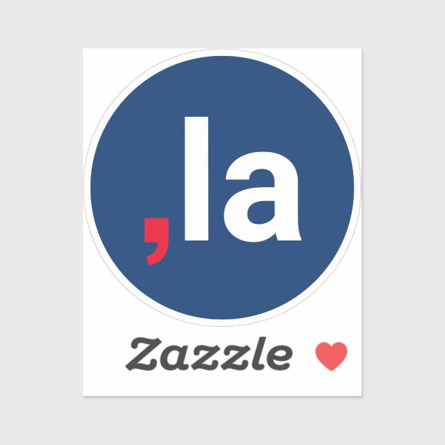 Sticker Comma La kamala drôle prononciation rouge blanc bl (Feuille)