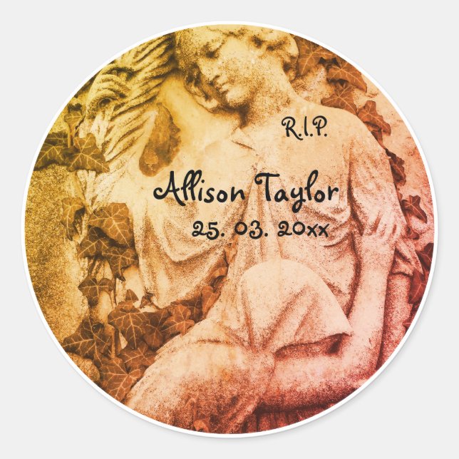 Sticker commémoratif ou funéraire - deuil avec l'a (Devant)