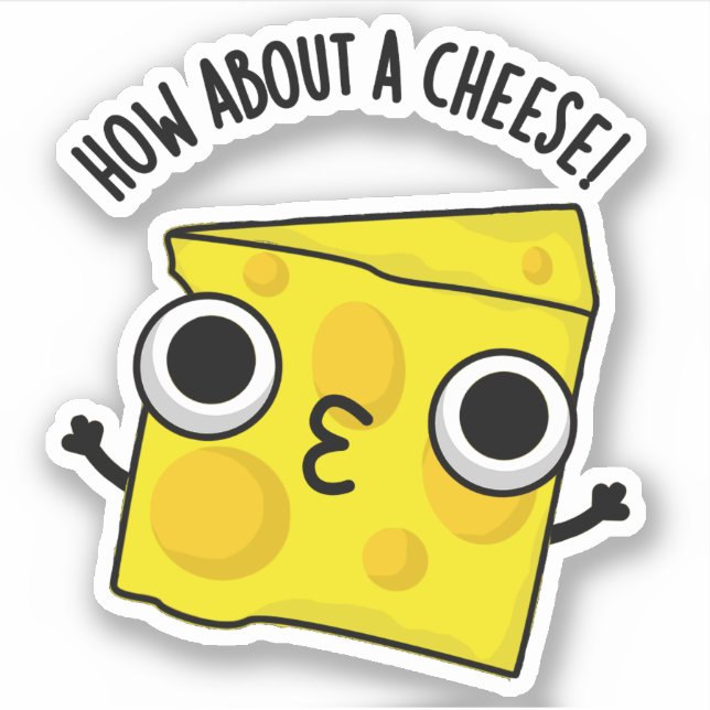 Sticker Comment à propos d'un bisou drôle au fromage Jeux  (Devant)