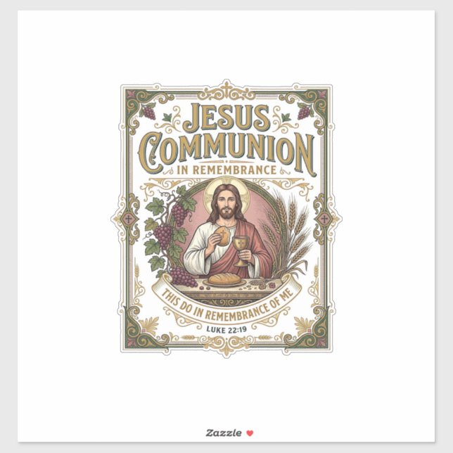 Sticker Communion Jésus Communion Jésus Foi chrétienne Vi (Feuille)