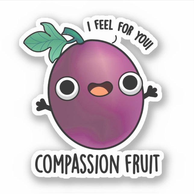 Sticker Compassion Fruit Funky Passion Fruit Pun (Devant)