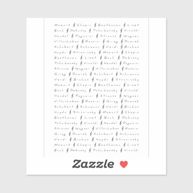Sticker Compositeurs de musique classique (Feuille)