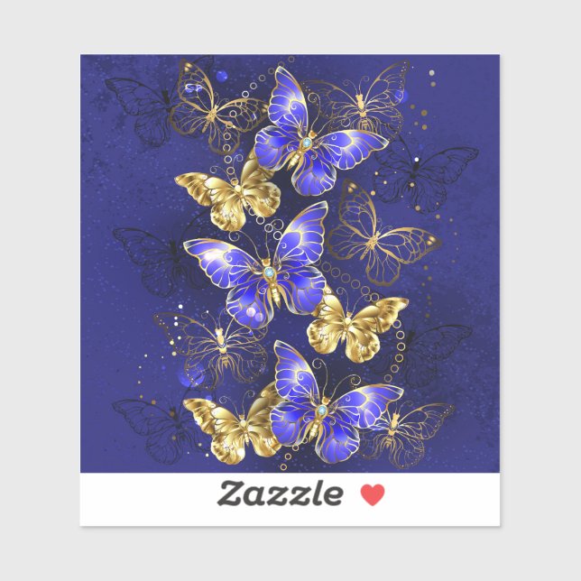 Sticker Composition avec papillons Sapphire (Feuille)