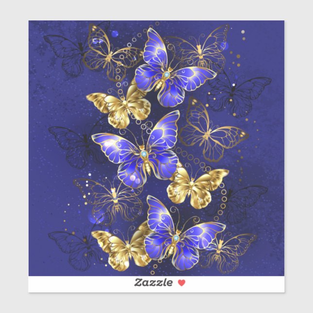 Sticker Composition avec papillons Sapphire (Feuille)