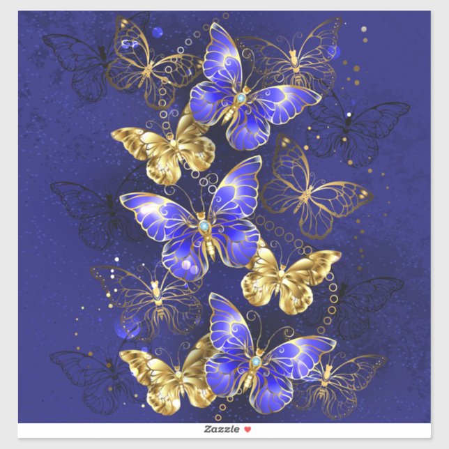 Sticker Composition avec papillons Sapphire (Feuille)