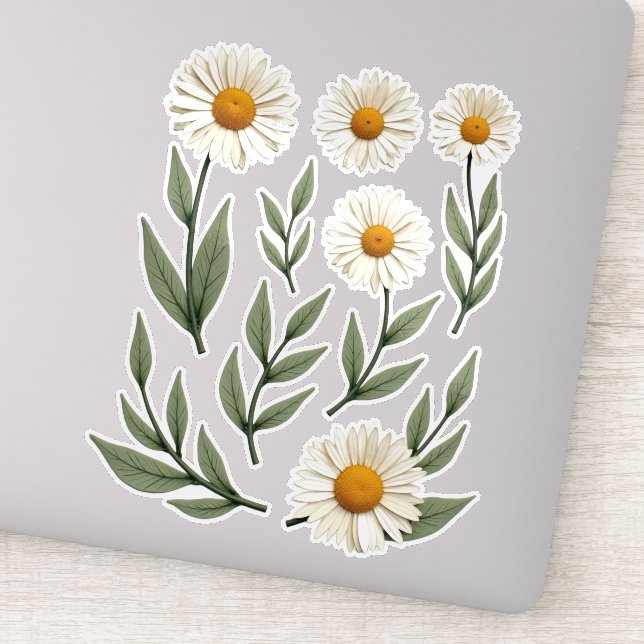Sticker Composition florale de marguerite blanche (Détail)