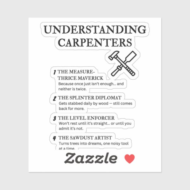 Sticker Comprendre les charpentiers - Citation Drôle (Feuille)